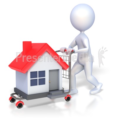 3D Figure House Shopping Presentation clipart