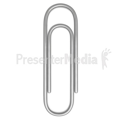 Silver Paper Clip Isolated Presentation clipart