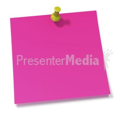 Thumbtack In Pink Sticky Note Presentation clipart