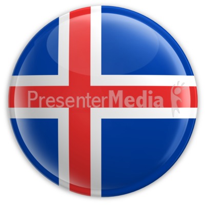 Badge of the Flag of Iceland Presentation clipart