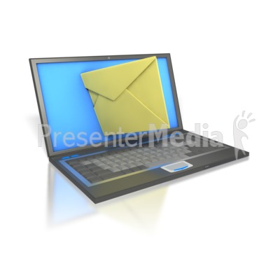 Laptop on This Clipart Image Shows A Laptop Computer With A Letter Coming