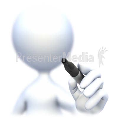 Stick Figure Out Of Focus With Pen Presentation clipart
