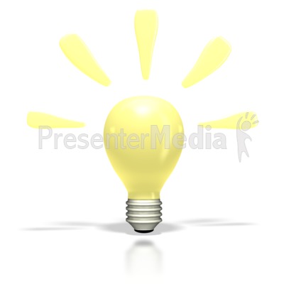 Bright Idea Light Bulb Presentation clipart