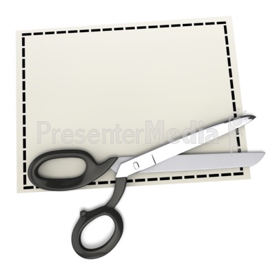 Scissors on Top of Blank Coupon Presentation clipart