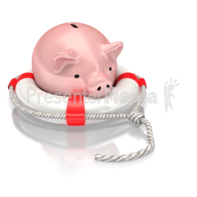 Piggy Bank Life Preserver Presentation clipart