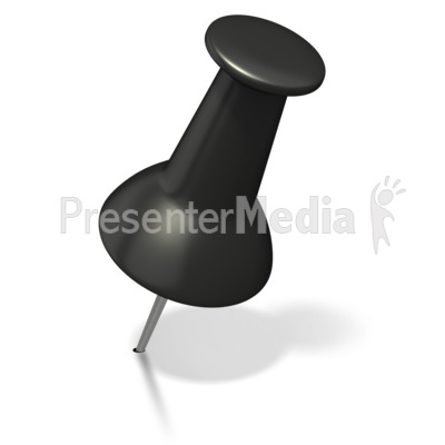 Black Thumb Tack Angled Right Presentation clipart