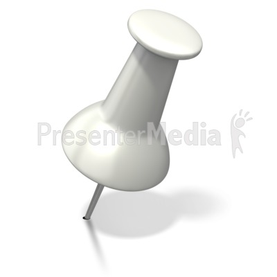 White Thumb Tack Angled Right Presentation clipart