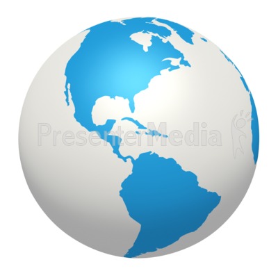 Blue White Earth North South America Presentation clipart