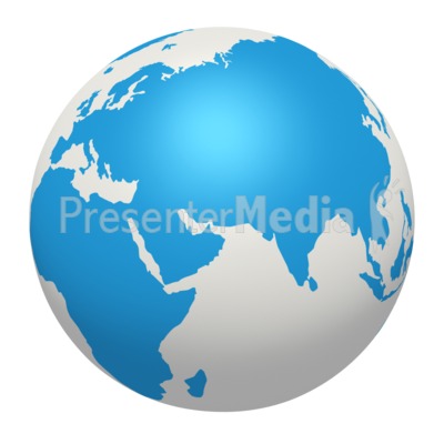 Blue White Earth Europe Africa Asia Presentation clipart