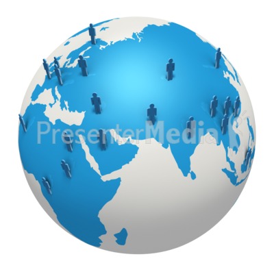 Global Stick Figure Europe Africa Asia Presentation clipart