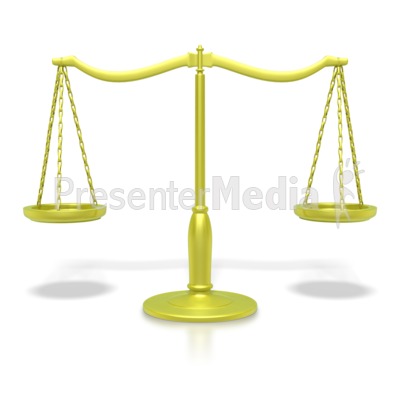 Justice Scale Gold Presentation clipart