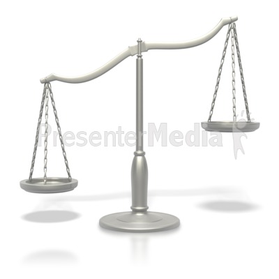 Justice Scale Tipped Presentation clipart