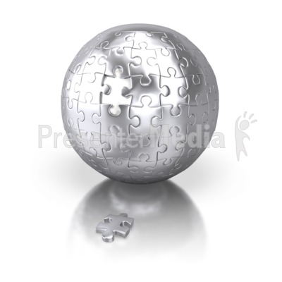 Shiny Silver Puzzle Sphere Missing Piece Presentation clipart