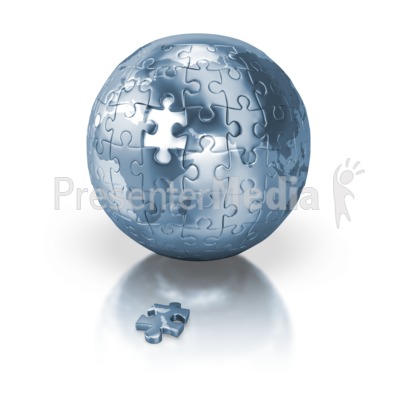Shiny Blue Puzzle Globe Africa Europe Presentation clipart