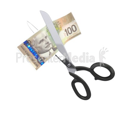 Scissors Clipping Canadian Dollar Presentation clipart