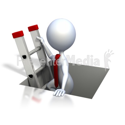 Stick Figure Climbing The Corporate Ladd Presentation clipart