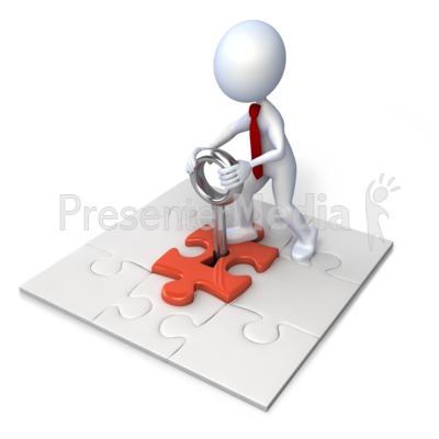 Square Puzzle With Stick Figure Presentation clipart