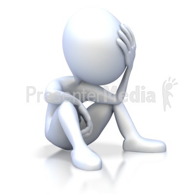 Stick Figure Sitting Confused Presentation clipart