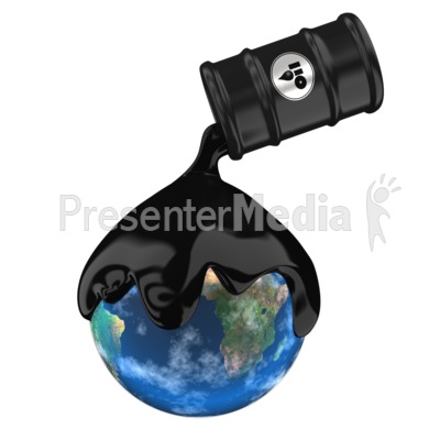 Oil Pouring On Earth Presentation clipart