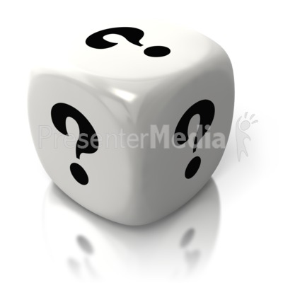 Question One White Dice Presentation clipart