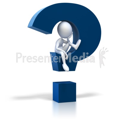 Stick Figure Sitting In Question Mark PowerPoint Clip Art