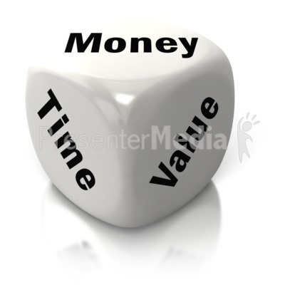 Money Time Value White Dice Presentation clipart
