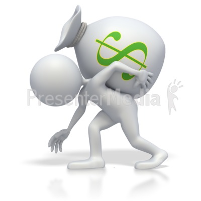 Money  on Stick Figure Hauling Money Bag   Business And Finance   Great Clipart
