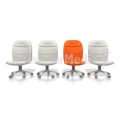 Orange Chair Standing Out Presentation clipart