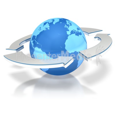 Arrows Circling Earth Presentation clipart