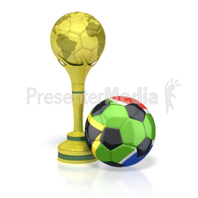 South Africa Soccer Ball with Trophy Presentation clipart