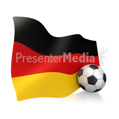 German Flag With Soccer Ball Presentation clipart