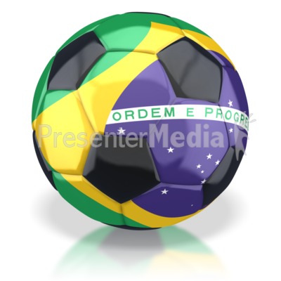 Brazil Soccer Ball Presentation clipart