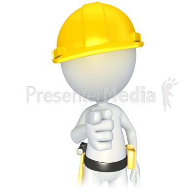 Construction Stick Figure Pointing Presentation clipart