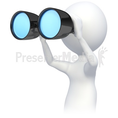 Stick Figre Looking Though Binoculars Presentation clipart