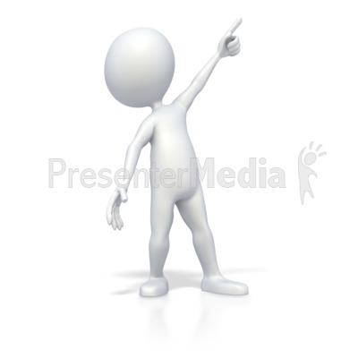Stick Figure Point Up High Presentation clipart