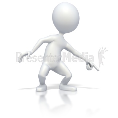 Stick Figure Pointing Down Presentation clipart