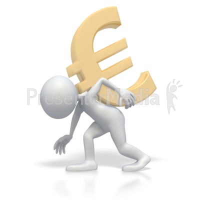 Carrying Euro Symbol Presentation clipart