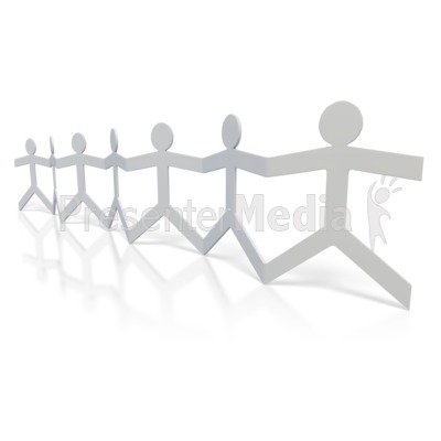 Paper Figures Hold Hands Presentation clipart