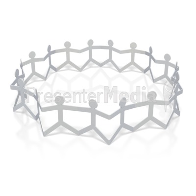 Paper Figures Hold Hands Circle Presentation clipart