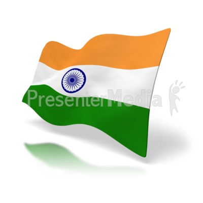 India Flag Perspective Presentation clipart