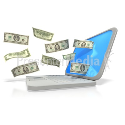 Money Through Laptop Presentation clipart