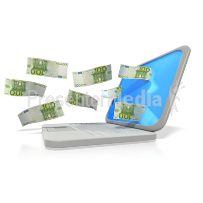 Money Through Laptop Euro Presentation clipart