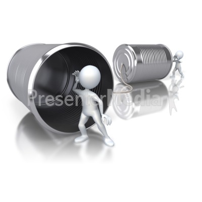 Tin Can Stick Figures Talking Presentation clipart