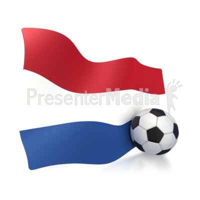 Netherlands Flag With Soccer Ball Presentation clipart