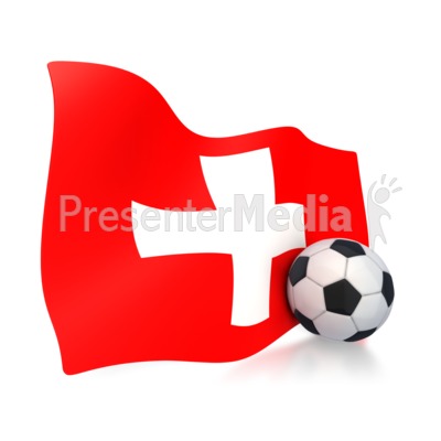Switzerland Flag With Soccer Ball Presentation clipart