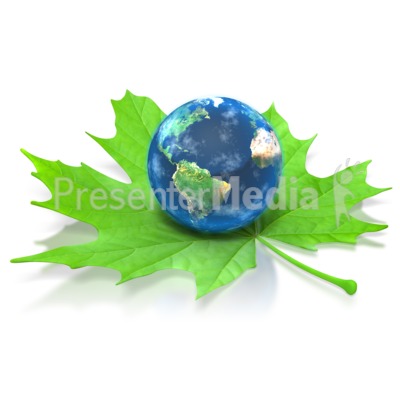 Earth on Green Leaf Presentation clipart