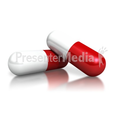 Two Red White Capsules PowerPoint Clip Art