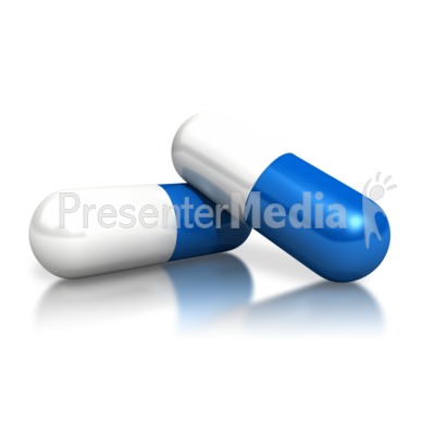 Two Blue White Capsules PowerPoint Clip Art