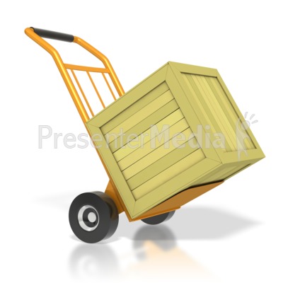 Warehouse Dolly With Crate Presentation clipart