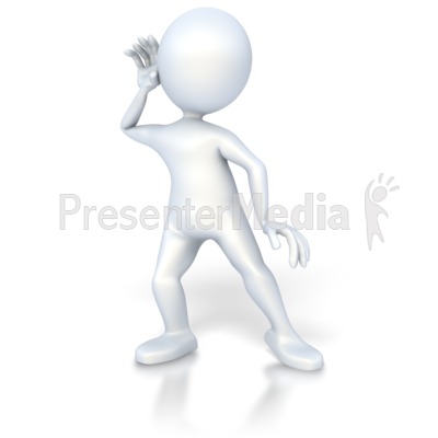 Stick Figure Listen Presentation clipart